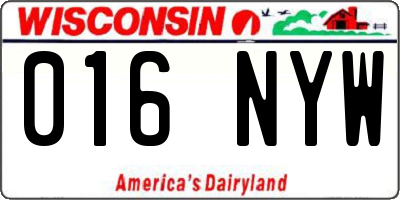 WI license plate 016NYW