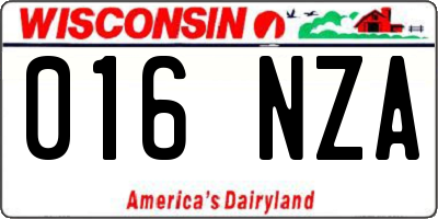 WI license plate 016NZA