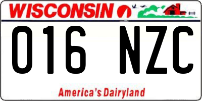 WI license plate 016NZC