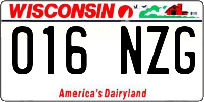 WI license plate 016NZG