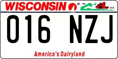 WI license plate 016NZJ