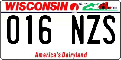 WI license plate 016NZS