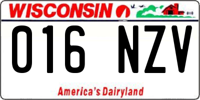 WI license plate 016NZV