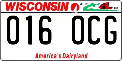 WI license plate 016OCG