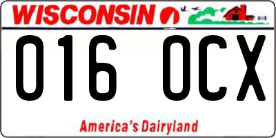 WI license plate 016OCX