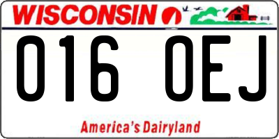 WI license plate 016OEJ