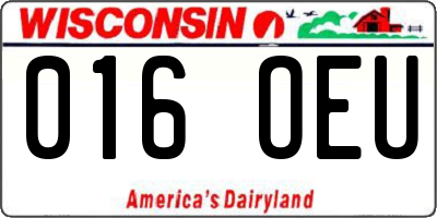 WI license plate 016OEU