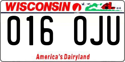 WI license plate 016OJU