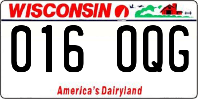 WI license plate 016OQG