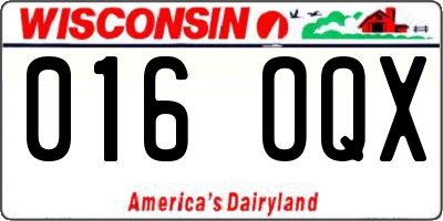WI license plate 016OQX