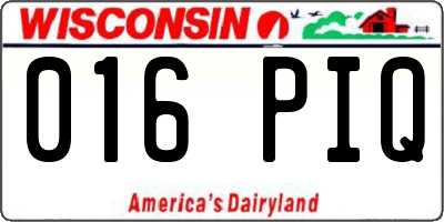 WI license plate 016PIQ