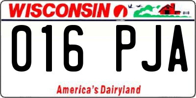 WI license plate 016PJA
