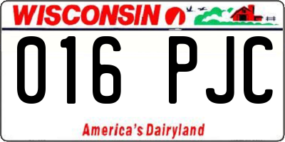 WI license plate 016PJC