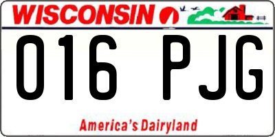 WI license plate 016PJG