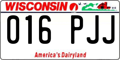 WI license plate 016PJJ