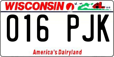 WI license plate 016PJK