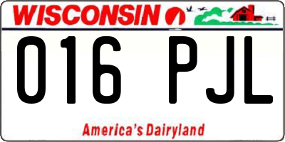 WI license plate 016PJL