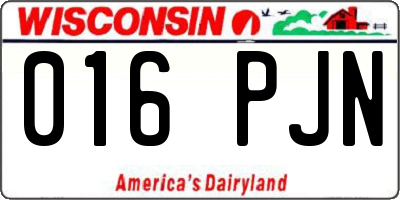 WI license plate 016PJN