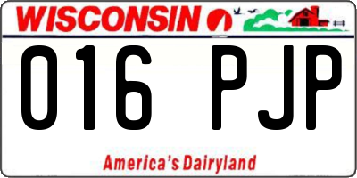 WI license plate 016PJP