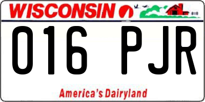 WI license plate 016PJR