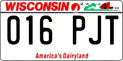 WI license plate 016PJT