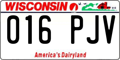 WI license plate 016PJV