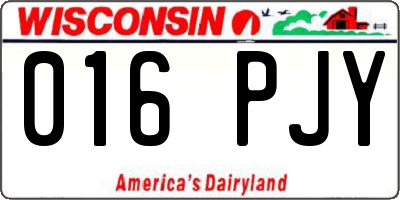 WI license plate 016PJY