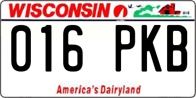 WI license plate 016PKB
