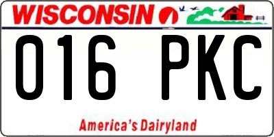 WI license plate 016PKC
