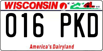 WI license plate 016PKD