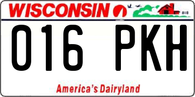 WI license plate 016PKH