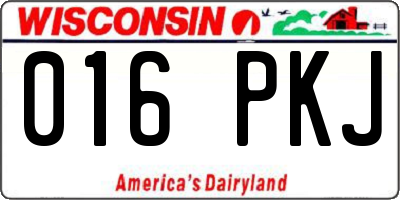 WI license plate 016PKJ
