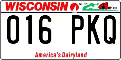 WI license plate 016PKQ