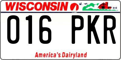 WI license plate 016PKR