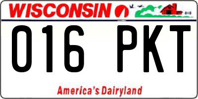 WI license plate 016PKT