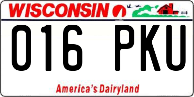 WI license plate 016PKU