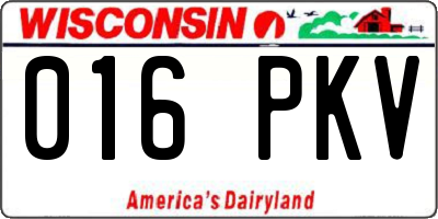 WI license plate 016PKV