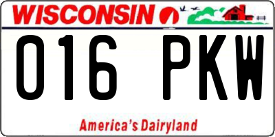 WI license plate 016PKW