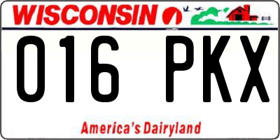WI license plate 016PKX