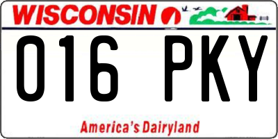 WI license plate 016PKY