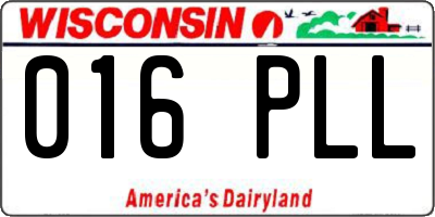 WI license plate 016PLL