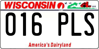 WI license plate 016PLS