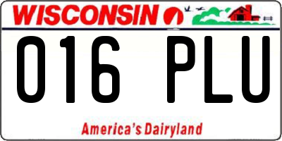 WI license plate 016PLU
