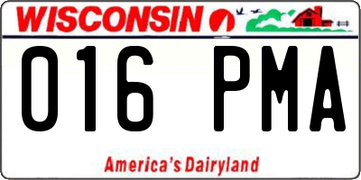 WI license plate 016PMA