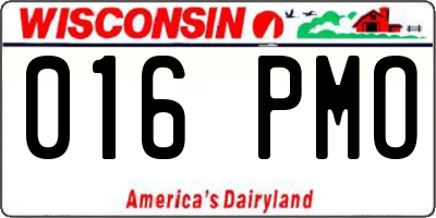 WI license plate 016PMO