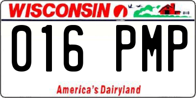 WI license plate 016PMP