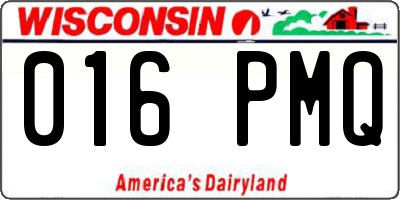 WI license plate 016PMQ