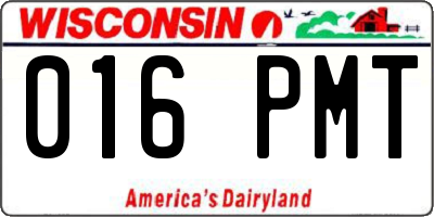 WI license plate 016PMT