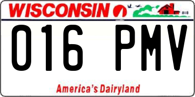 WI license plate 016PMV