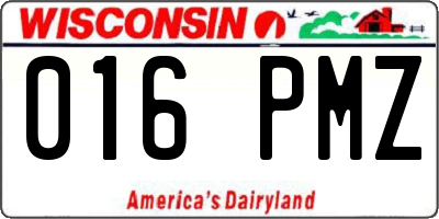 WI license plate 016PMZ